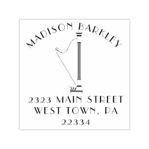 Tampon Auto-encreur Professeur de musique musicale de Harp