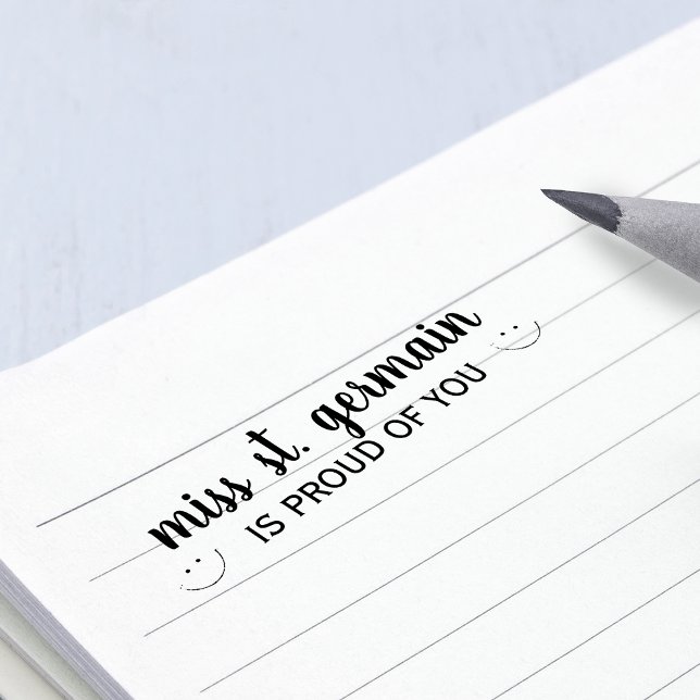 Tampon Auto-encreur Professeur Personnalisé Fier De Vous (Teacher Personalized Proud Of You Self-inking Stamp)