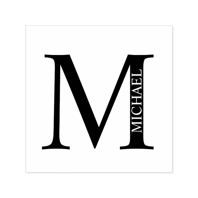 Tampon Auto-encreur Professionnel Élégant Personnalisé Monogramme Self (Design)