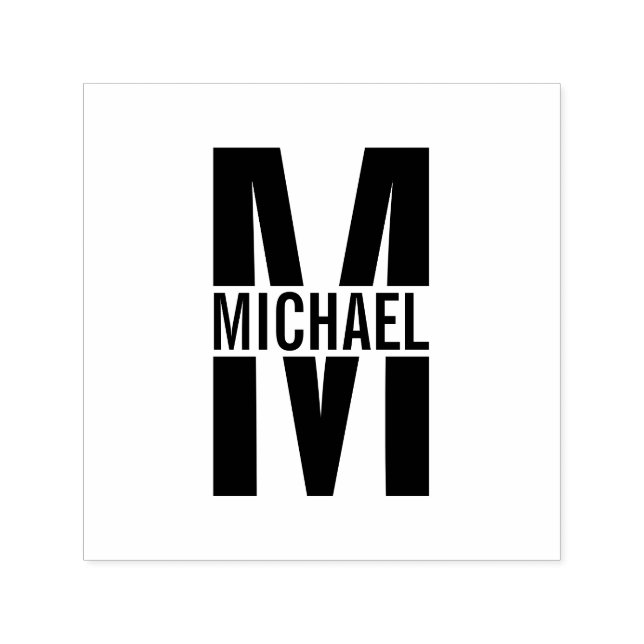 Tampon Auto-encreur Professionnel Élégant Personnalisé Monogramme Self (Design)