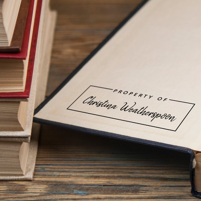 Tampon Auto-encreur Propriété Simple De Nom De Manuscrit (Simple Property Of Handwritten Script Name Self-inking Stamp)