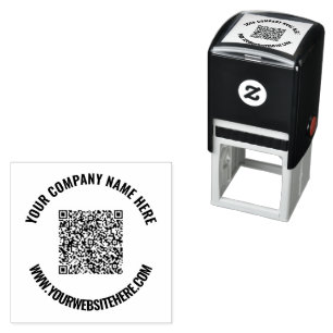 Tampon Auto-encreur QR Code Scan Info Nom Site Web Timbre professionne