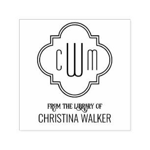 Tampon Auto-encreur Quatrefoil marocain 3 Nom initial No 2 Livre de la