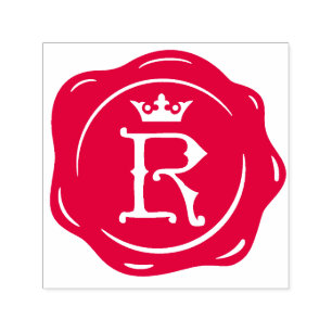 Tampon Auto-encreur R - Sceau de cire antique Couronne gothique Lettre