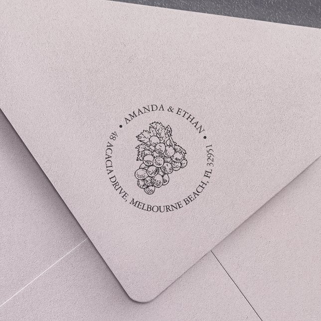 Tampon Auto-encreur Raisins vintages | Adresse de retour (Créateur téléchargé)