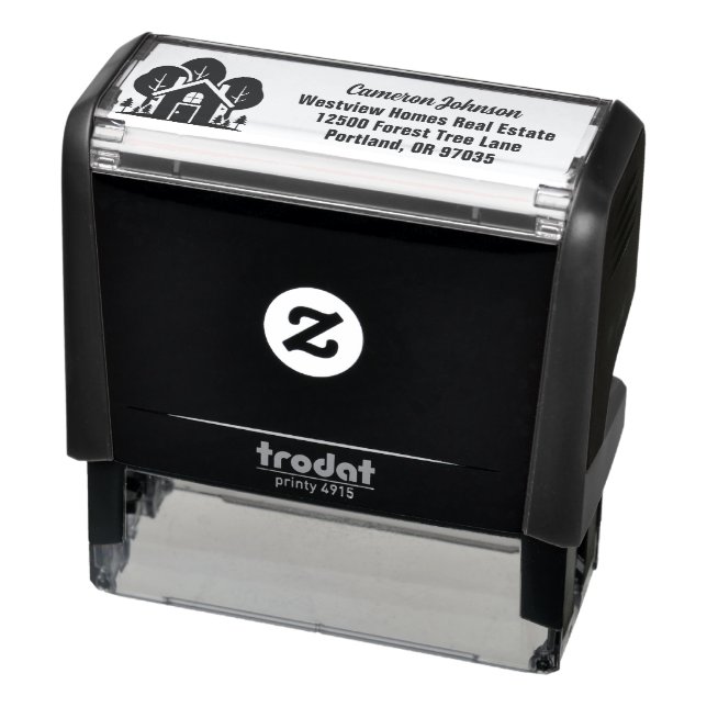 Tampon Auto-encreur Real Estate Company Forest House Return Adresse (Produit)