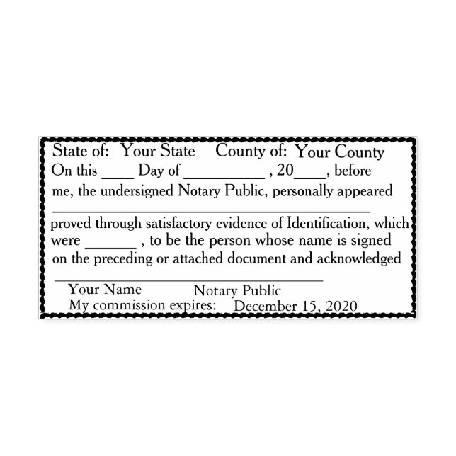 Tampon Auto-encreur Reconnaissance publique du notaire de la frontière (Design)