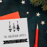 Tampon Auto-encreur Red Christmas Trees & Nom de famille Adresse de re<br><div class="desc">Red Christmas Trees & Family Name Return Adresse Timbres en caoutchouc par invintage.</div>