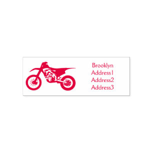 Tampon Auto-encreur Red dirt bike motorcycle