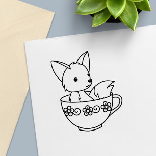 Tampon Auto-encreur Renard dans un Tea Color Me