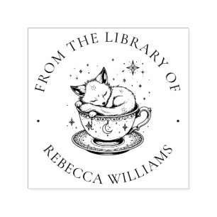 Tampon Auto-encreur Renard dormant dans Magical Teacup Bibliothèque pl