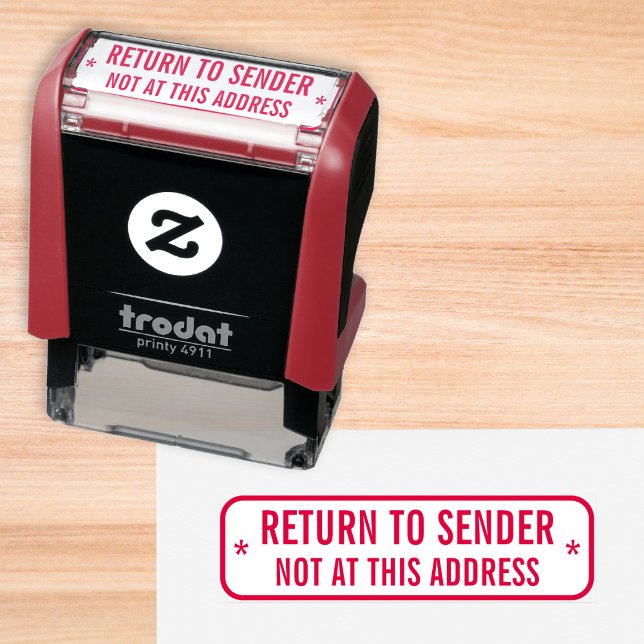 Tampon Auto-encreur Renvoi personnalisé à l'expéditeur Pas à cette adr (Custom Return To Sender Not At This Address Office Self-inking Stamp)