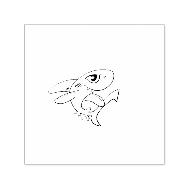 Tampon Auto-encreur Requin doré souriant (Design)
