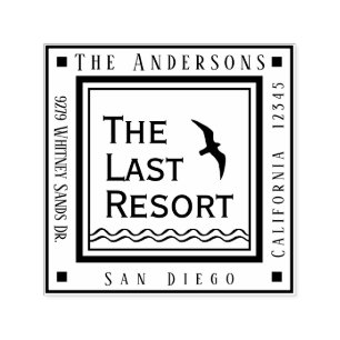 Tampon Auto-encreur Resort Beach Cottage Lake House Adresse