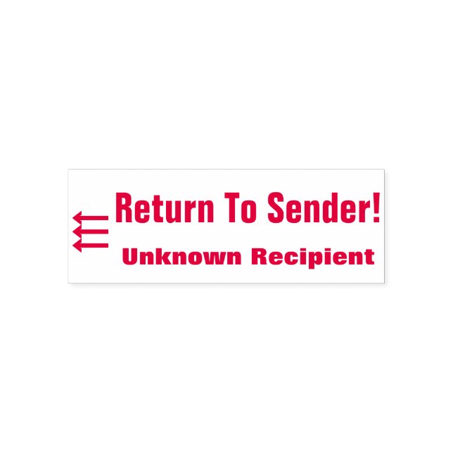 Tampon Auto-encreur "Retour À L'Expéditeur !" "Destinataire Inconnu &  (Design)