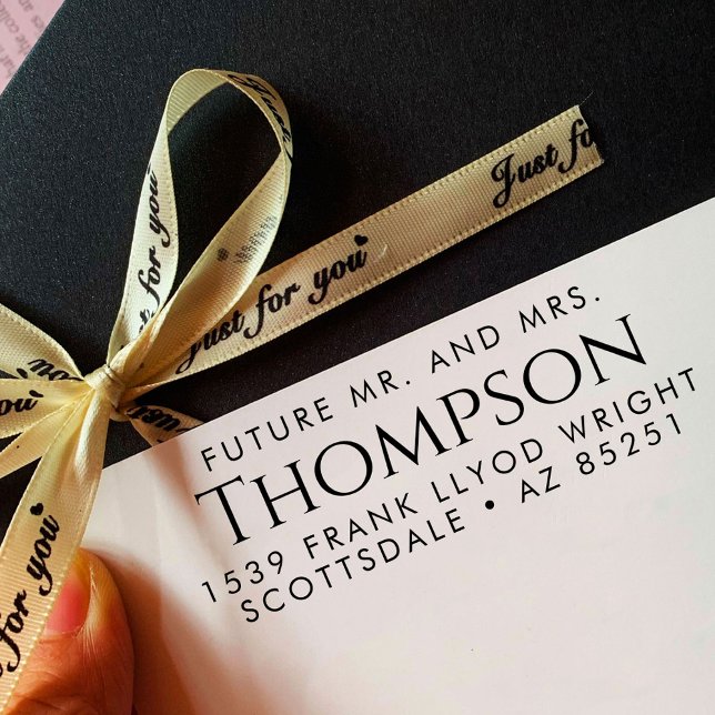 Tampon Auto-encreur Retour Adresse Avenir moderne M. et Mme Customisés (Créateur téléchargé)