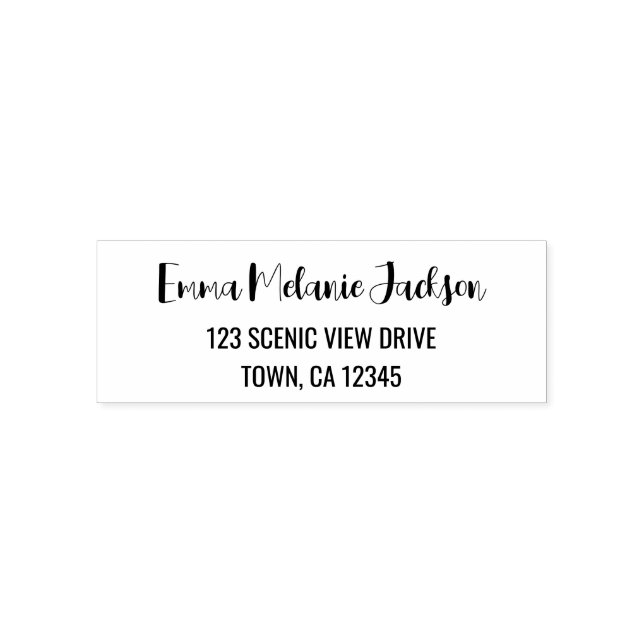 Tampon Auto-encreur Retourner Adresse Design Moderne Script de calligr (Design)