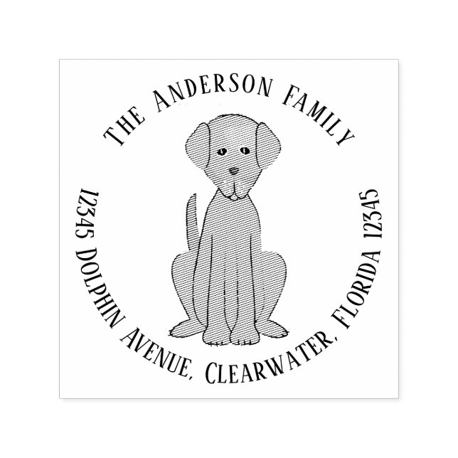 Tampon Auto-encreur Retourner l'adresse chien animal de compagnie Whim (Design)