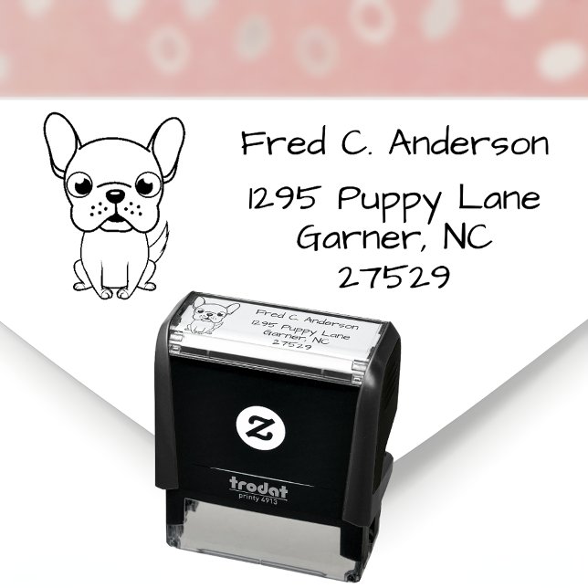Tampon Auto-encreur Retourner le timbre d'encre d'adresse pour les amo (Cute Boston Terrier Return Address Stamp for Dog Lovers)