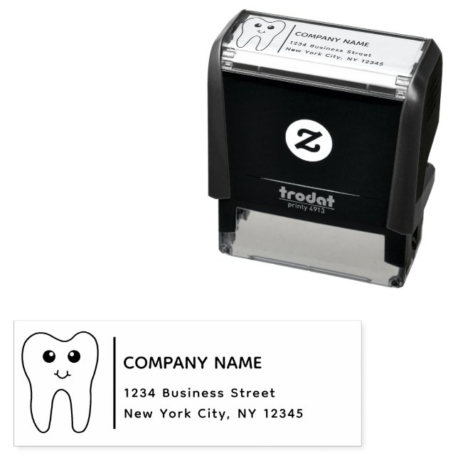 Tampon Auto-encreur Return Address Business Tooth Modern Dentist (En situation)