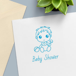 Tampon Auto-encreur Révélation du sexe de bébé Shower pour garçon 2