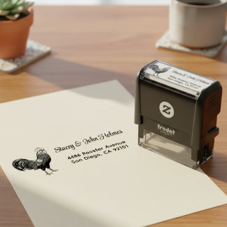 Tampon Auto-encreur Rooster Return Address Self Inking Stamp