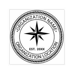 Tampon Auto-encreur Rose des vents Corde #2 Joint Nom Emplacement Date