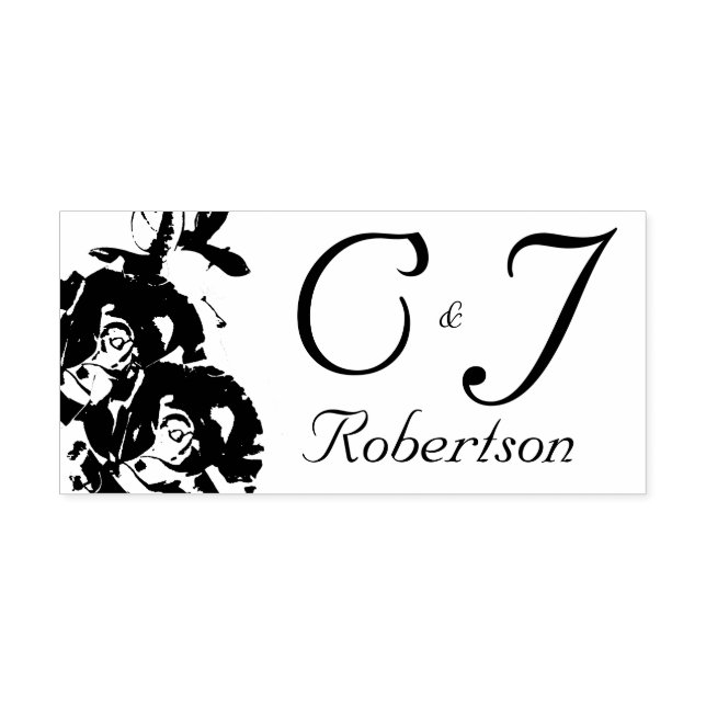 Tampon Auto-encreur Rose nuptial Mariage auto-encre en caoutchouc Timb (Design)