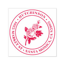 Rose vintage | Arrondi Nom de famille Adresse de r