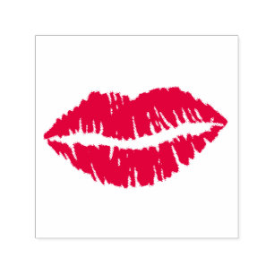Tampon Auto-encreur Rouge Lèvres Baiser Amour Saint Valentin Timbre