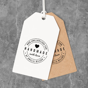 Tampon Auto-encreur Round Modern Bold Site Web fait à la main avec coe