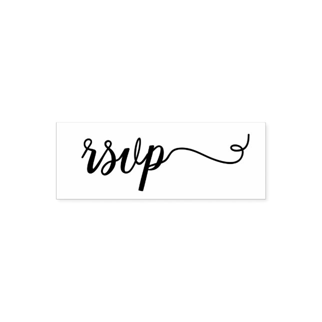 Tampon Auto-encreur RSVP simple script noir (Design)