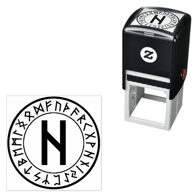 Tampon Auto-encreur Rune Circle [09. Hagalaz] Timbre auto-alimenté (En situation)