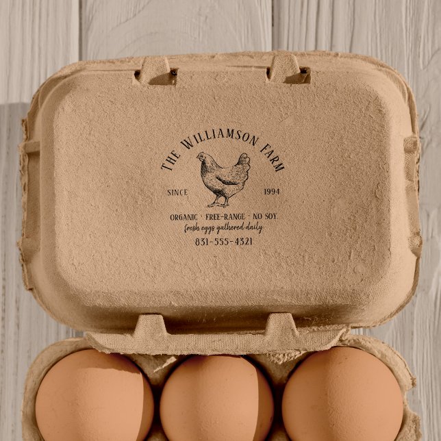 Tampon Auto-encreur Russe Family Farm Custom Egg Carton (Créateur téléchargé)