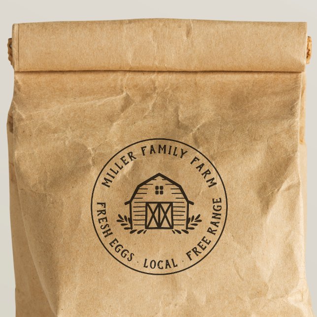 Tampon Auto-encreur Rustic American Family Farm Custom Round Egg (Rubber Stamp Mock-up)