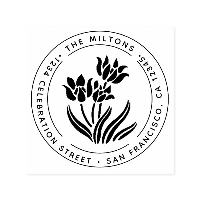 Tampon Auto-encreur Rustic Floral Adresse de retour (Design)