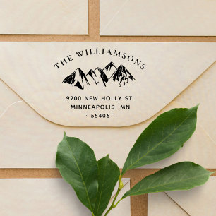 Tampon Auto-encreur Rustic Mountain Landcape Adresse de retour personn