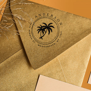 Tampon Auto-encreur Rustic Palms Modern Tropical Adresse de retour