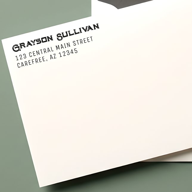 Tampon Auto-encreur Rustic Professional Left Aligned Address (Créateur téléchargé)