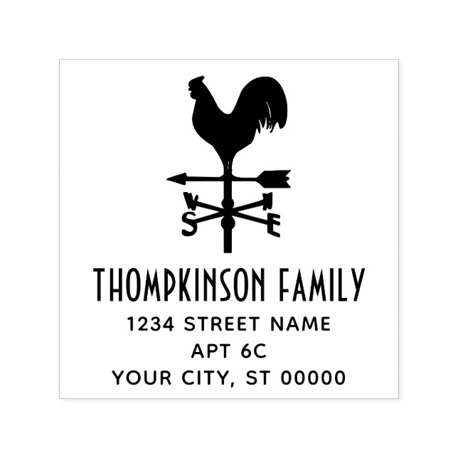 Tampon Auto-encreur Rustic Weathervane #4 Nom Adresse de retour (Design)