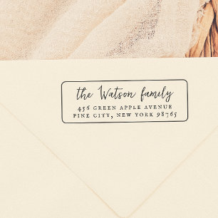 Tampon Auto-encreur Rustique Caligraphie Famille encadrée Adresse de r