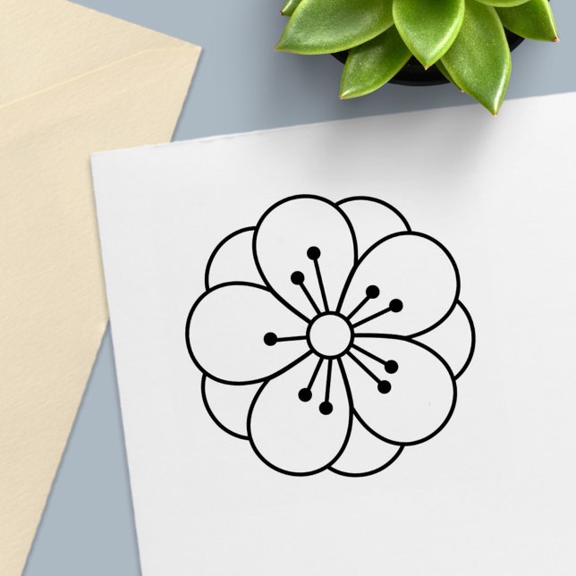 Tampon Auto-encreur Sakura Cherry Blossom Fleur Couleur Me (Créateur téléchargé)