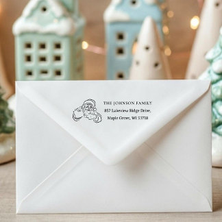 Tampon Auto-encreur [Santa Stamp] Custom Christmas Card Mail Address 