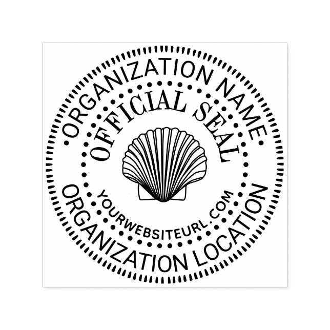 Tampon Auto-encreur Scallop Générique Personnalisé Nom officiel du sce (Design)