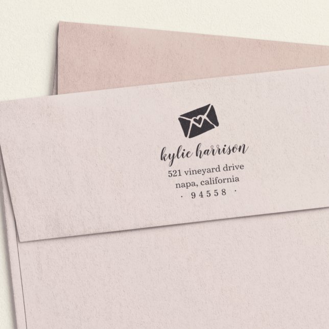 Tampon Auto-encreur Scellé avec une adresse de retour Kiss (Créateur téléchargé)