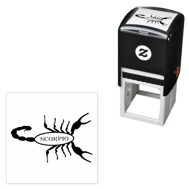Tampon Auto-encreur Scorpio noir Scorpion étoile (En situation)