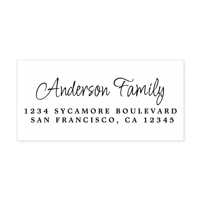 Tampon Auto-encreur Script Calligraphie Nom de famille Adresse de reto (Design)