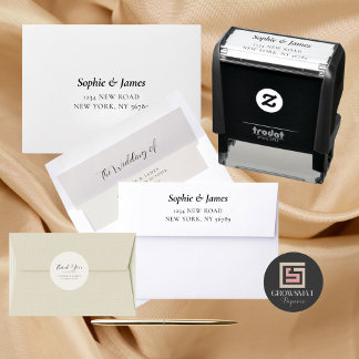 Tampon Auto-encreur Script d'adresse de retour minimal 2,9 x 1,4