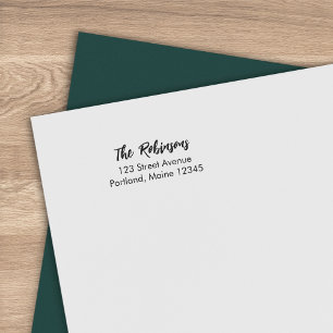 Tampon Auto-encreur Script de brosse moderne Nom Adresse de retour