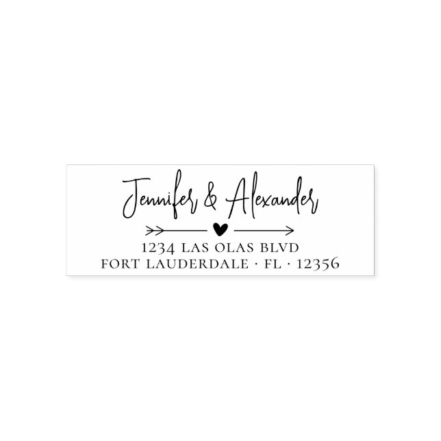 Tampon Auto-encreur Script de calligraphie d'adresse de retour Mariage (Design)